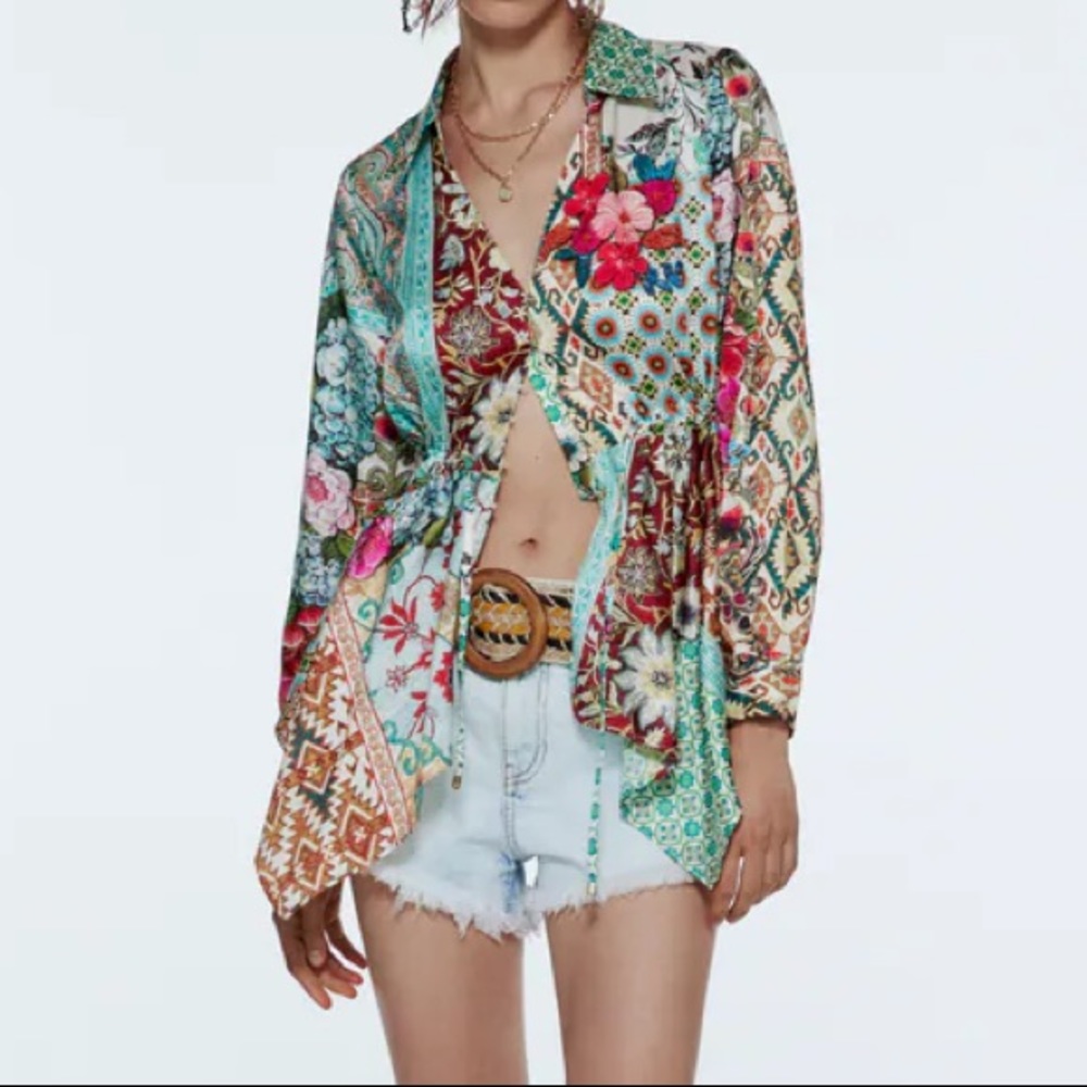 Zara patchwork shirt - Picture 2 of 10